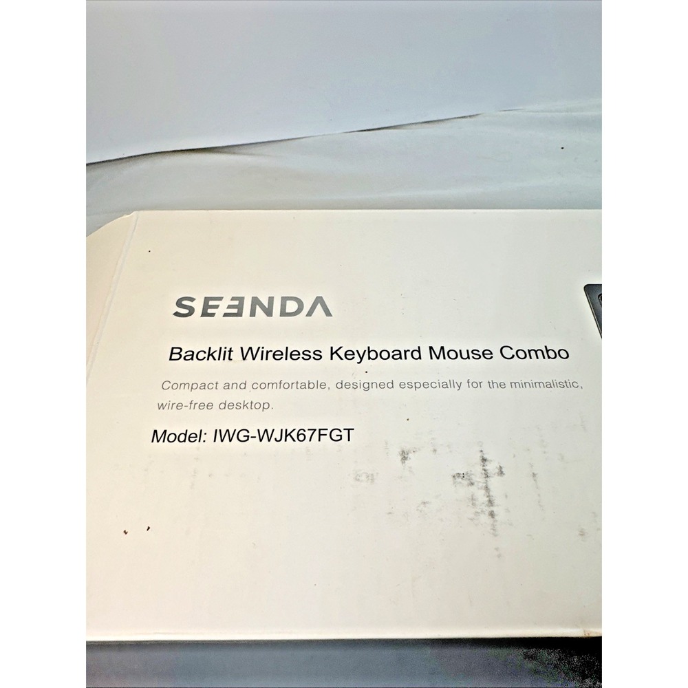 Seenda Backlit Wireless Keyboard and Mouse Combo IWG-WJK67FGT - Brand New In Box